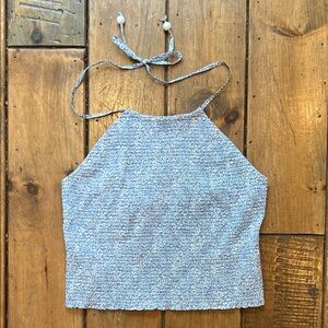 J. Crew & Liberty Fabric Collab - Crop Textured Stretch Floral Halter